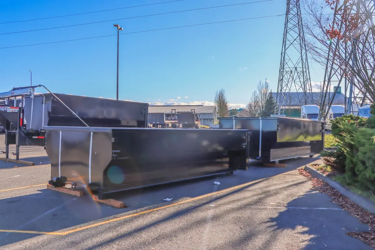 Roll-off dumpster ready for waste disposal at job site for 15 Yard Dumpster Rental in Paloma Creek South